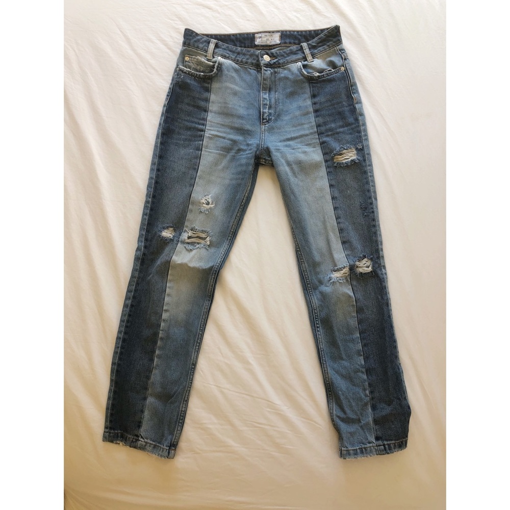 Free People distressed two toned jeans